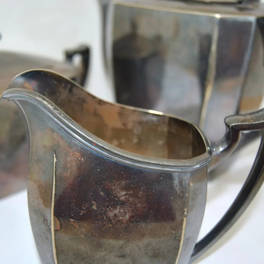 Antique Original Van Bergh Co Silverplate Tea Set- Set of 3 - 9