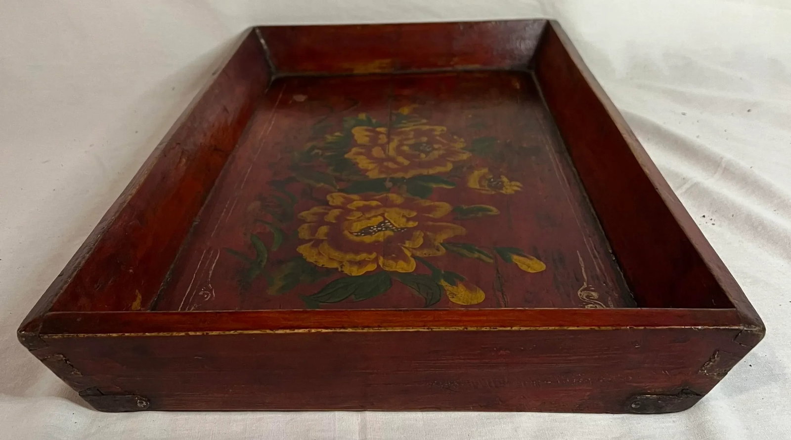 Mid 20th Century Chinese Table Tray With Painted Floral Accents - 3