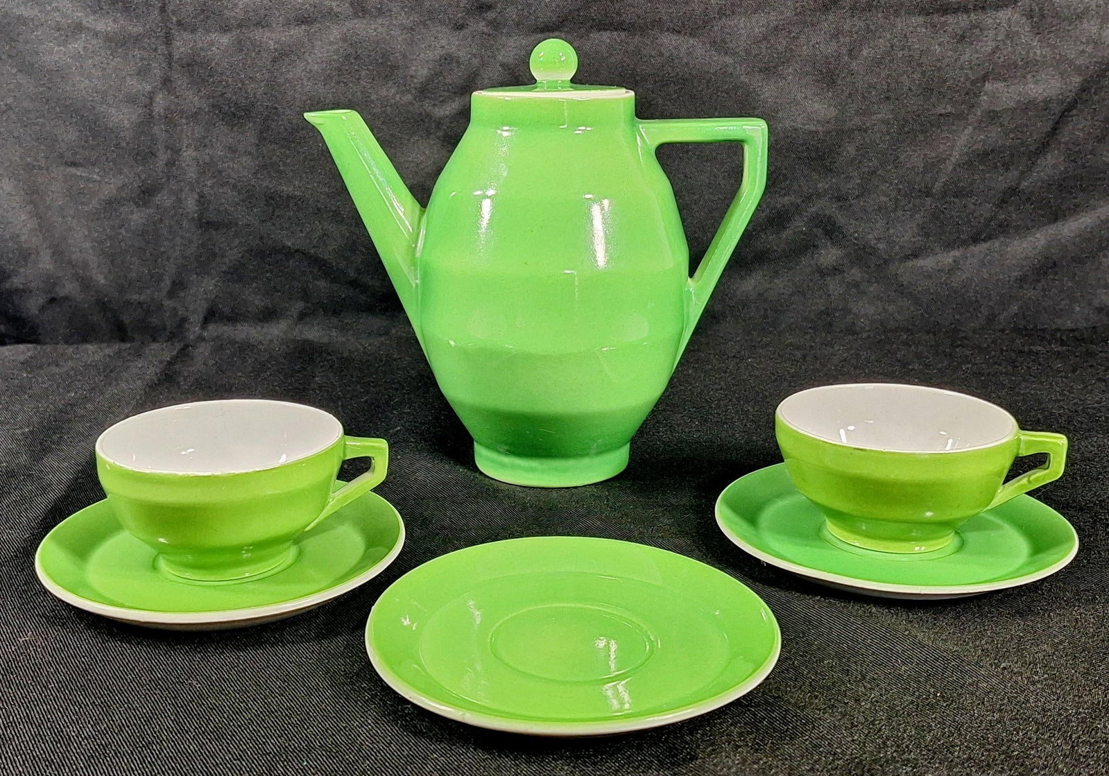 Vintage Green Laveno Italian Tea Set, Societa Ceramica Italiana, Mid Century - 2
