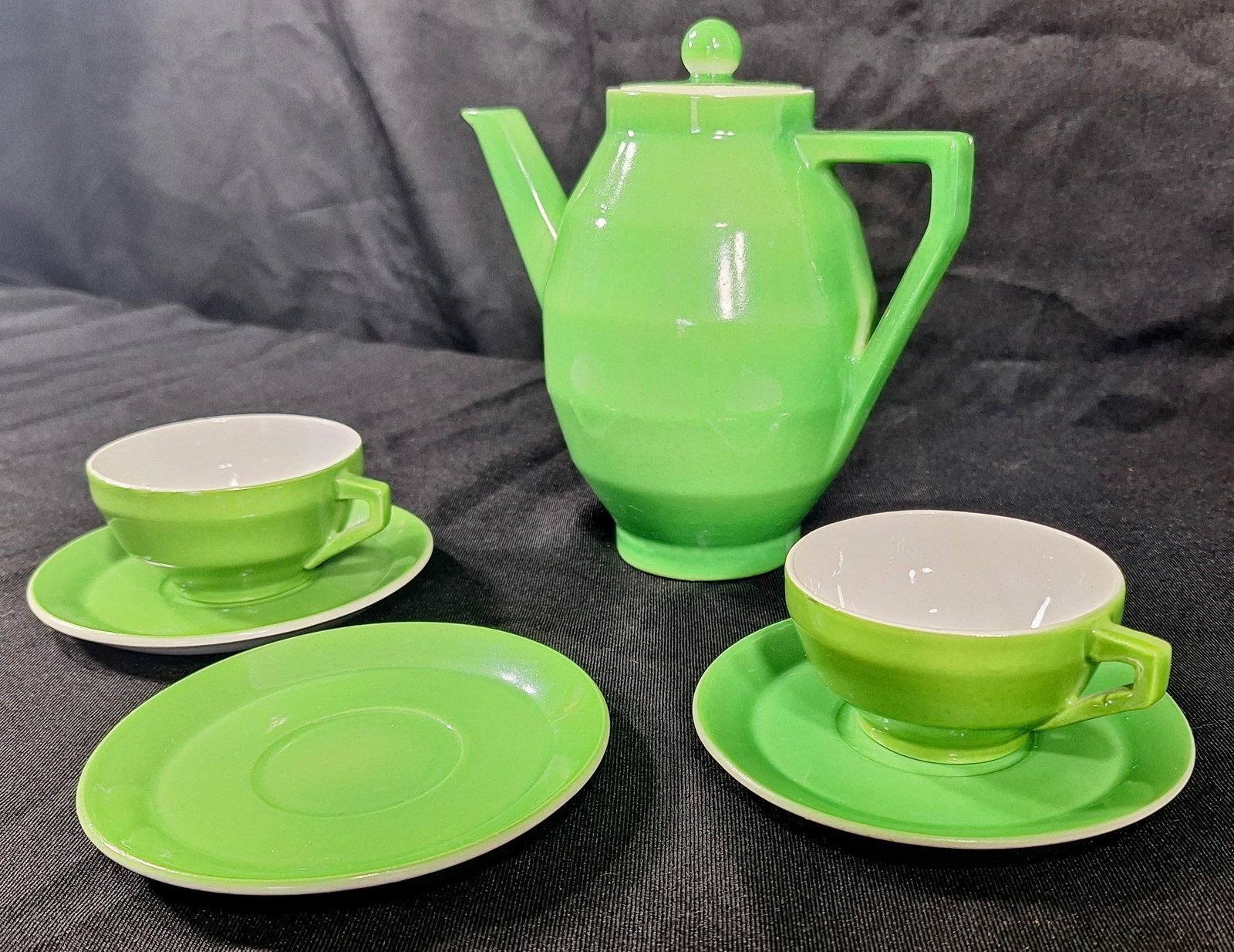 Vintage Green Laveno Italian Tea Set, Societa Ceramica Italiana, Mid Century - 3