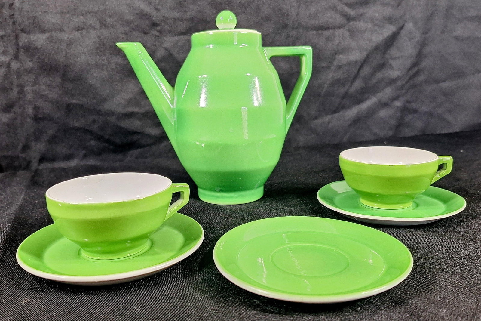 Vintage Green Laveno Italian Tea Set, Societa Ceramica Italiana, Mid Century - 4
