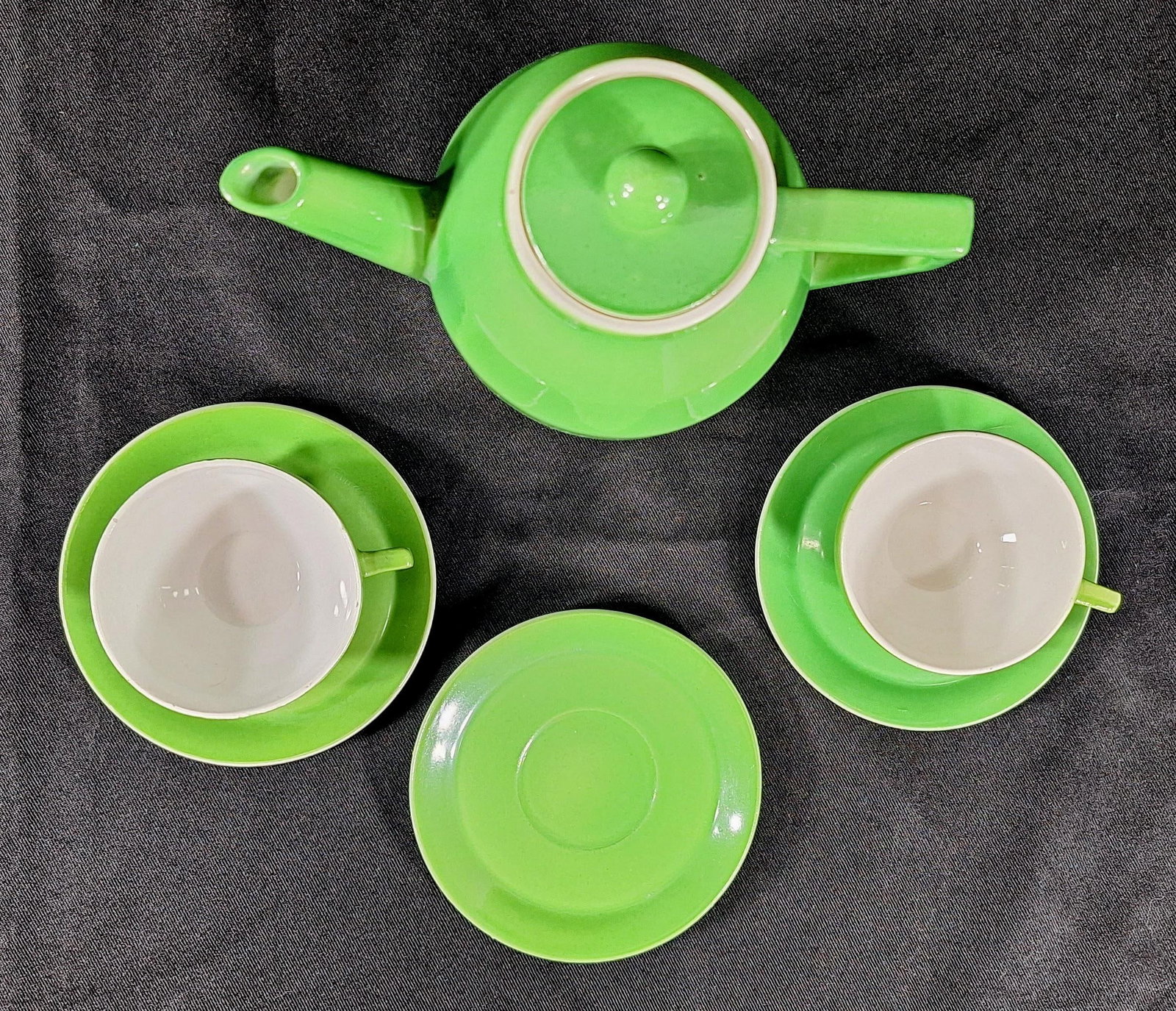 Vintage Green Laveno Italian Tea Set, Societa Ceramica Italiana, Mid Century - 7