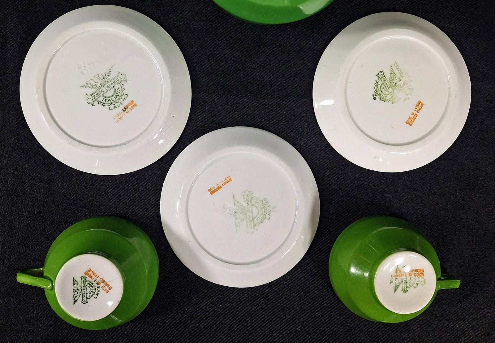 Vintage Green Laveno Italian Tea Set, Societa Ceramica Italiana, Mid Century - 8