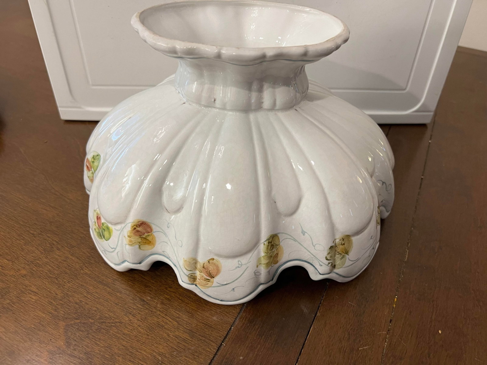Vintage Italian Ceramic Footed Punch Bowl & Platter -2pc - 8