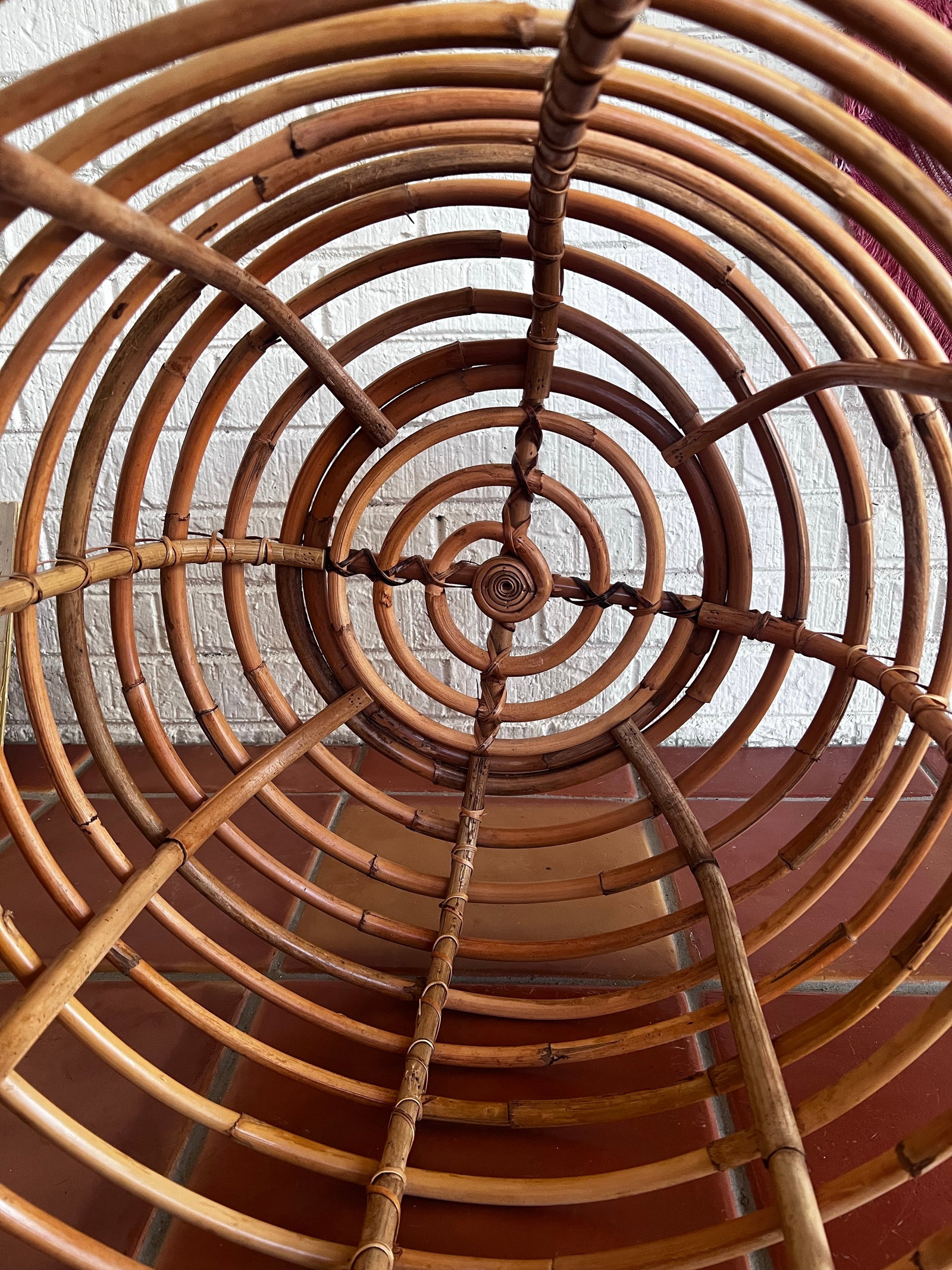 XXL Vintage Franco Albini Style Woven Bamboo Basket - 7