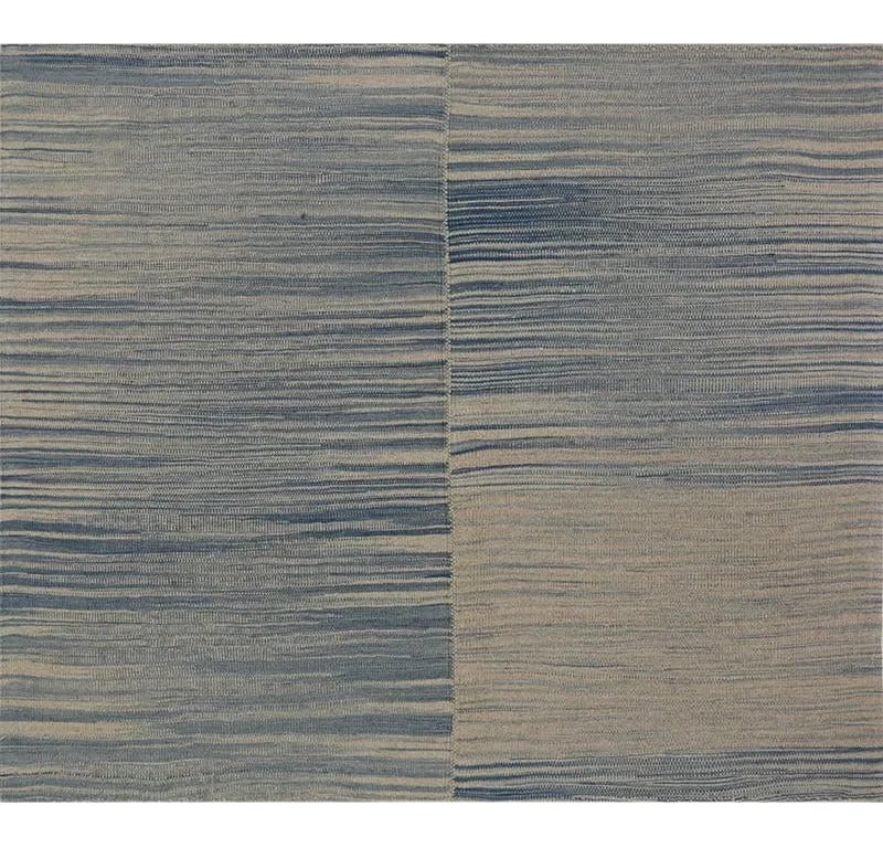 Handwoven Scandinavian Style Persian Kilim Area Rug 3'4'' X 4'0'': This remarkable contemporary Scandinavian Style Kilim area rug features a dramatic pop of electrifying colors in a playfully rich design. The innovative modern use of colors certainly brings a