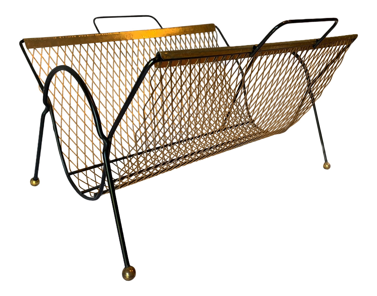 Vintage Mid-Century Modern Metal Magazine Rack (1 of 7)