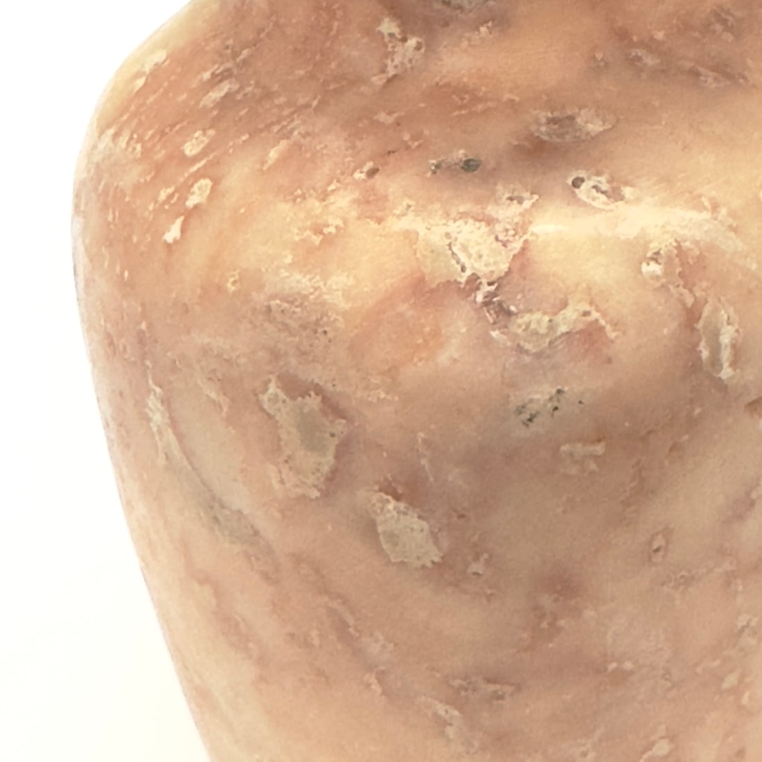 Antique Hand-Carved Pink Alabaster Vessel, Egyptian - 6