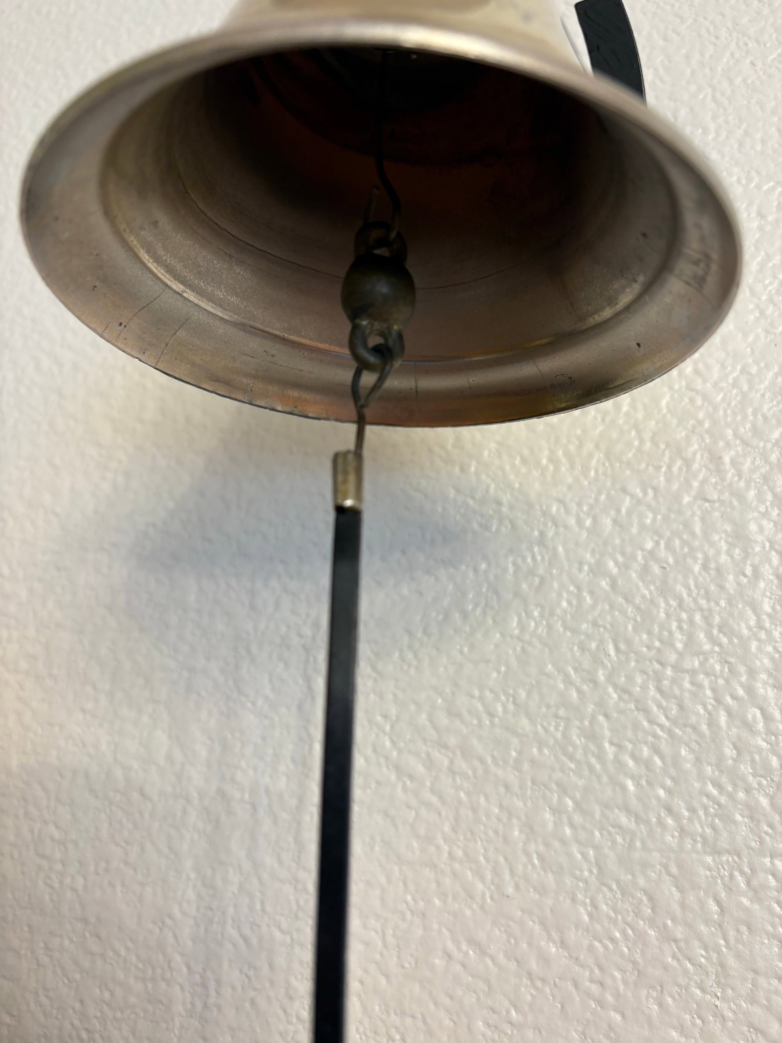 Vintage Ranch Brass Dinner Bell With Ringer - 4