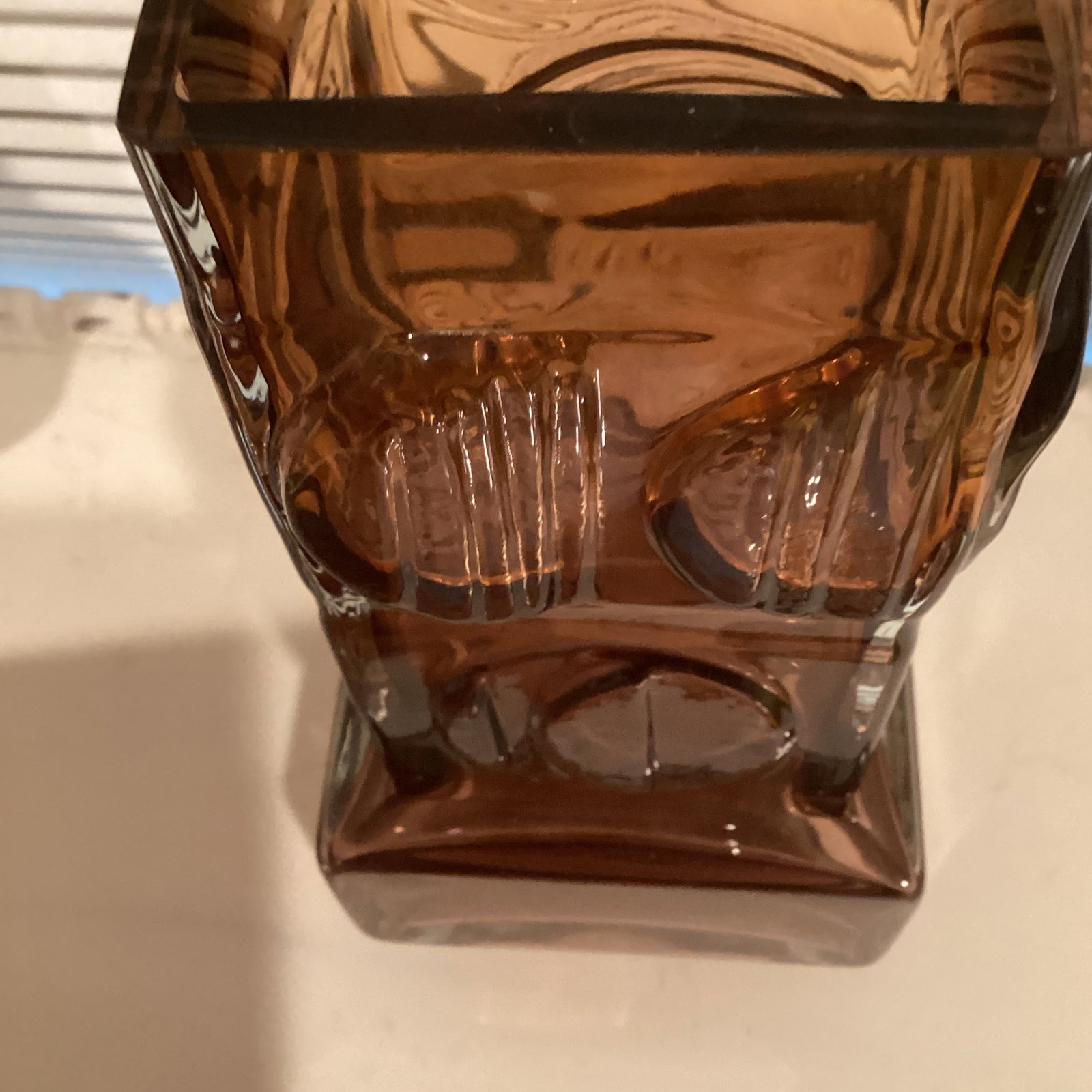 Vintage MCM Amber Art Glass Vase - 6