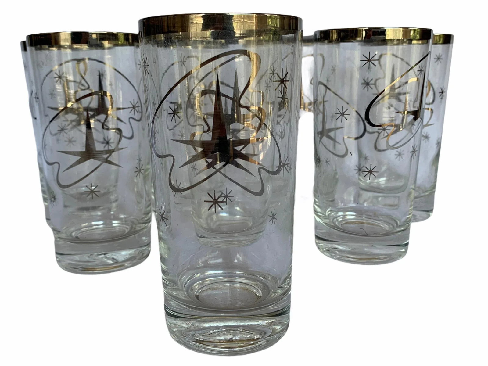 Mid 20th Century Modern Atomic Cocktail Glasses- Set of 8 - 2