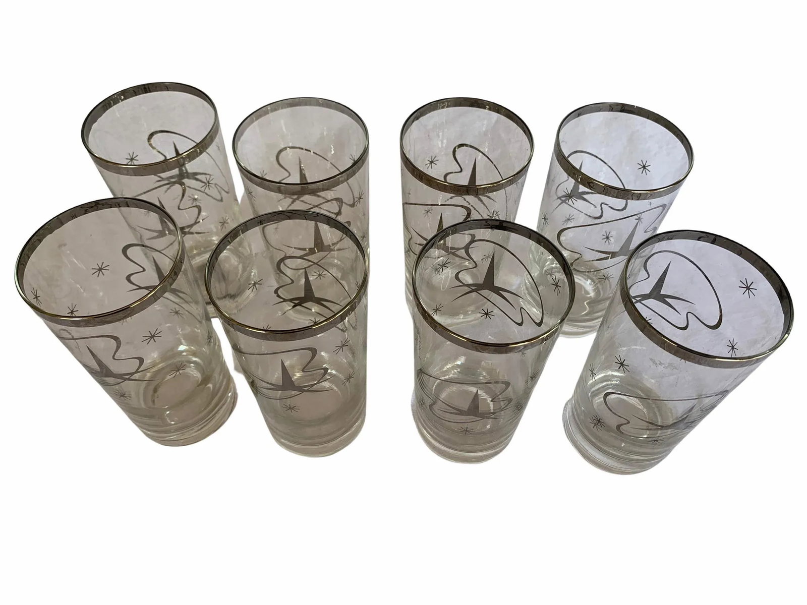 Mid 20th Century Modern Atomic Cocktail Glasses- Set of 8 - 3