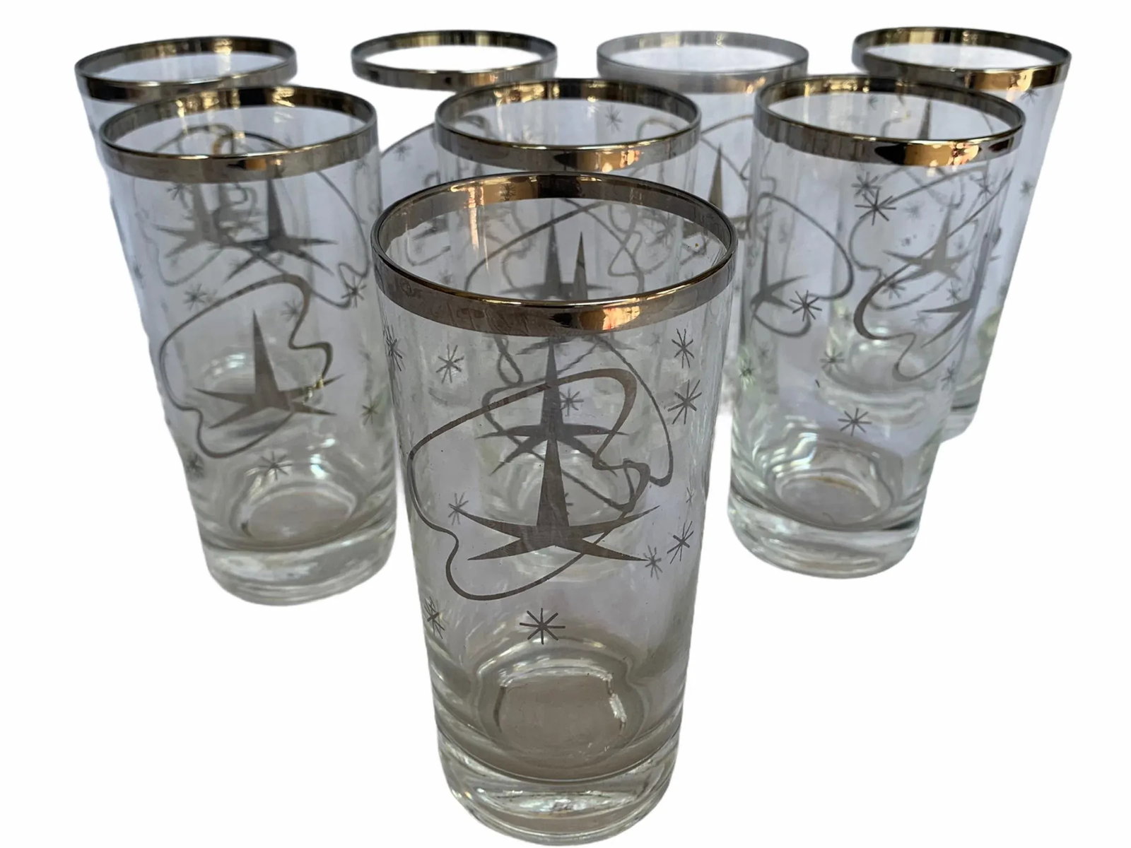Mid 20th Century Modern Atomic Cocktail Glasses- Set of 8 - 6