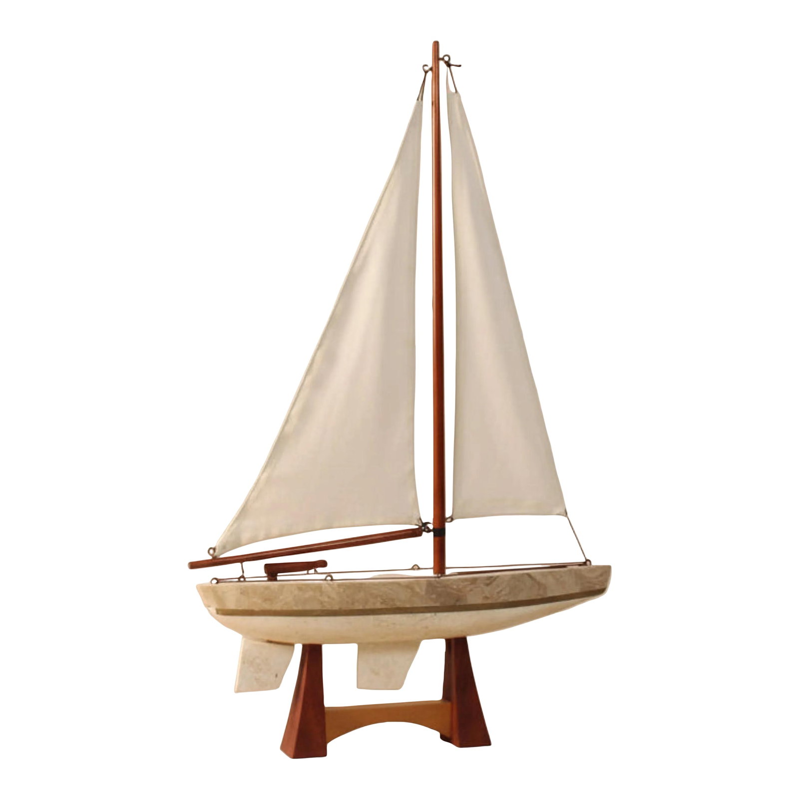 1980s Brass and Stone Sailboat Model (1 of 8)