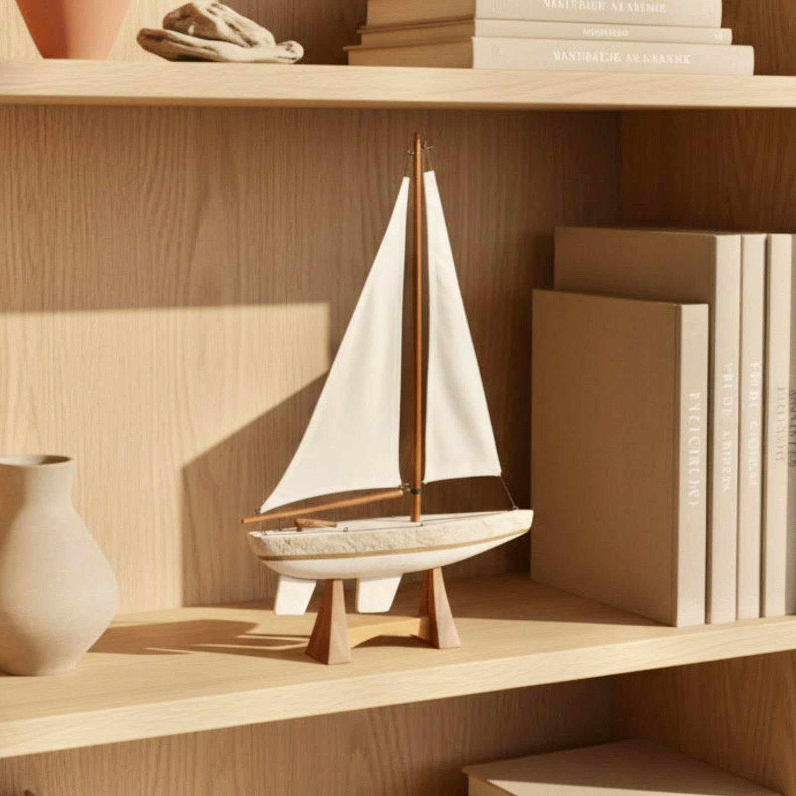 1980s Brass and Stone Sailboat Model - 7