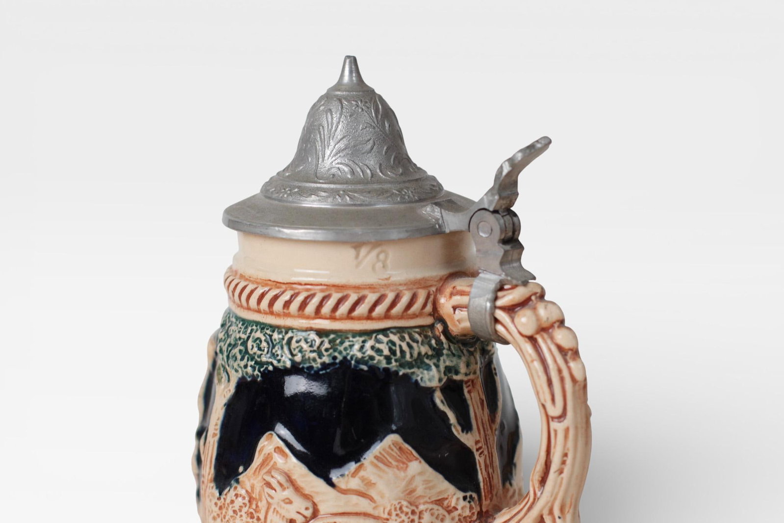 Mid-Century West German 1/8l Beer Stein With Pewter Lid - 7