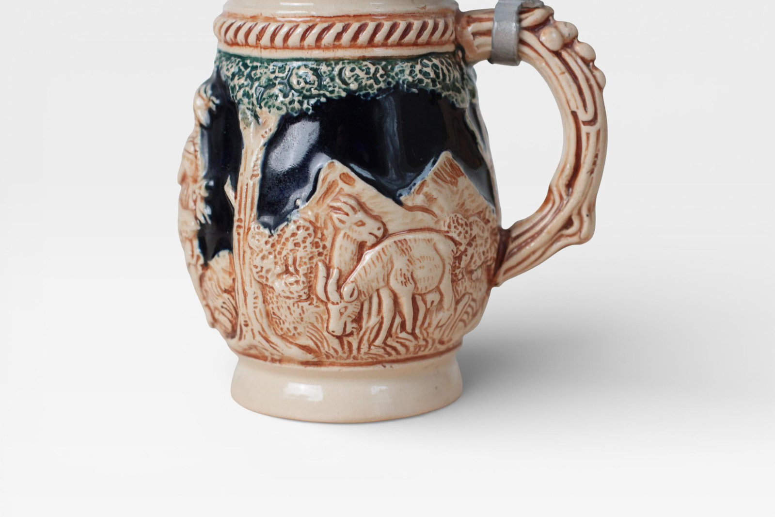 Mid-Century West German 1/8l Beer Stein With Pewter Lid - 8