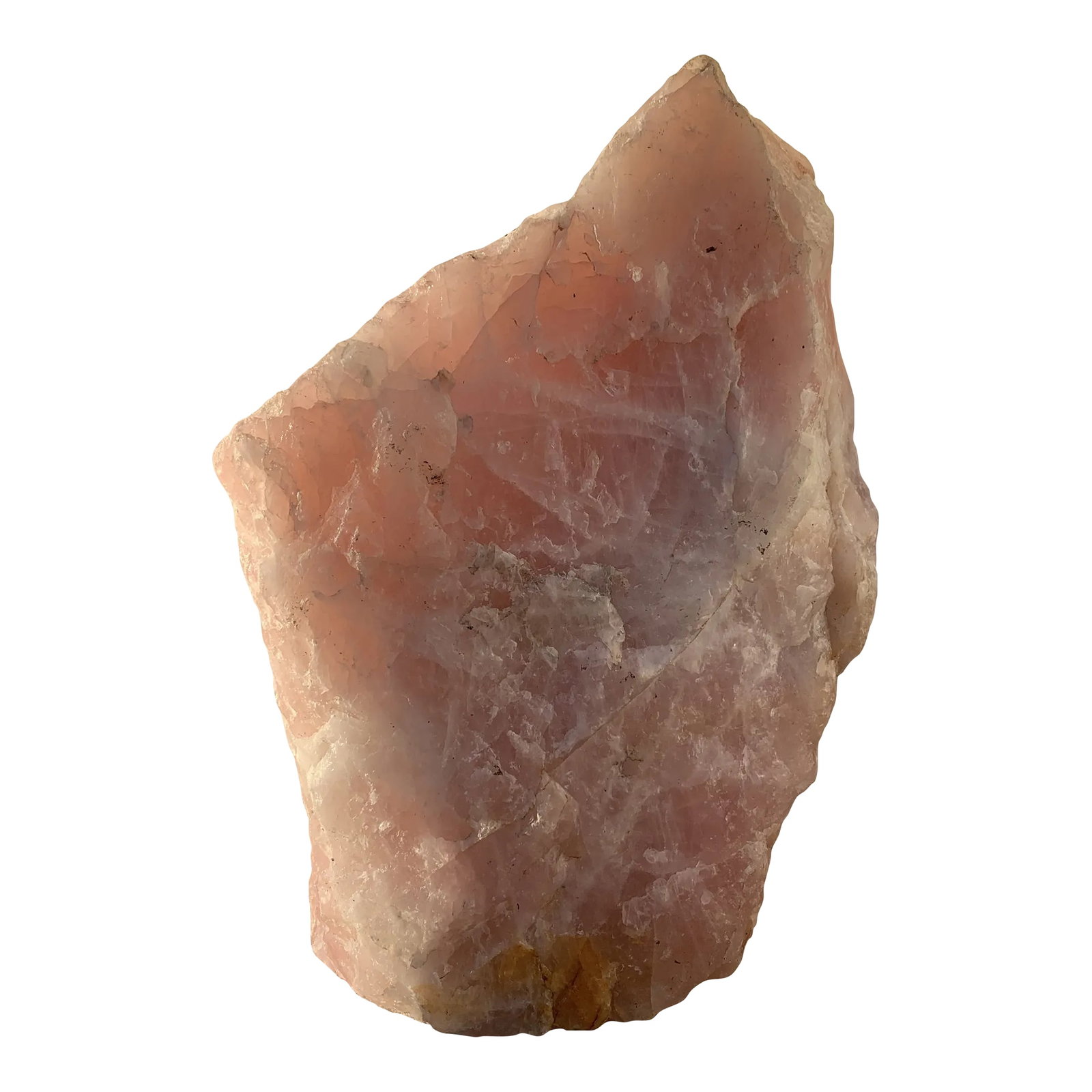 Large Raw Rose-Quartz Crystal Stone: Huge raw Rose Quartz stone weighting 40lb. This beautiful crystal stone will make a lovely accent for a home or office This was used in the 1980's along a walkway outside a house with lights inside