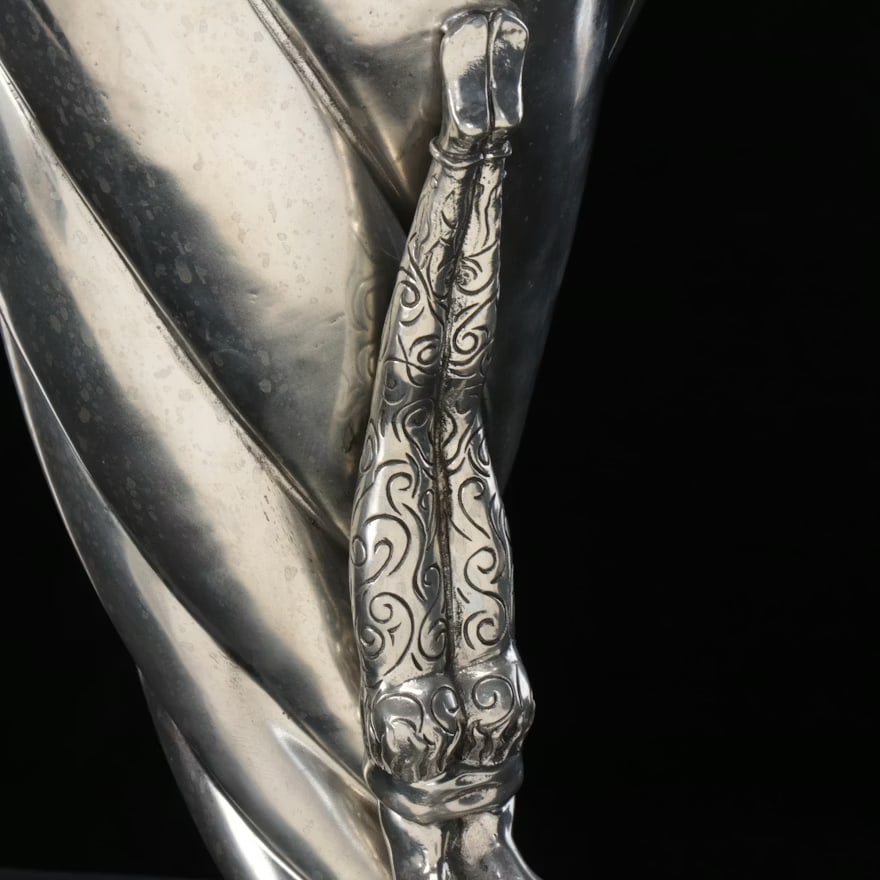 Piero Figura Pewter Wine Chiller Vase Centerpiece for Neiman Marcus - 5