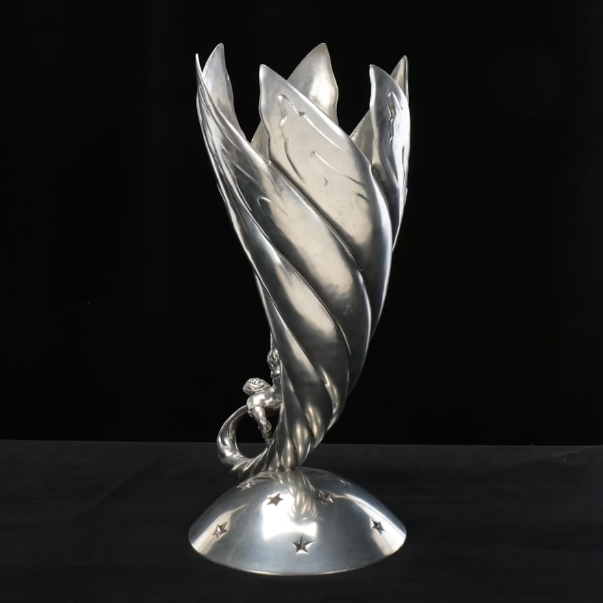 Piero Figura Pewter Wine Chiller Vase Centerpiece for Neiman Marcus - 6