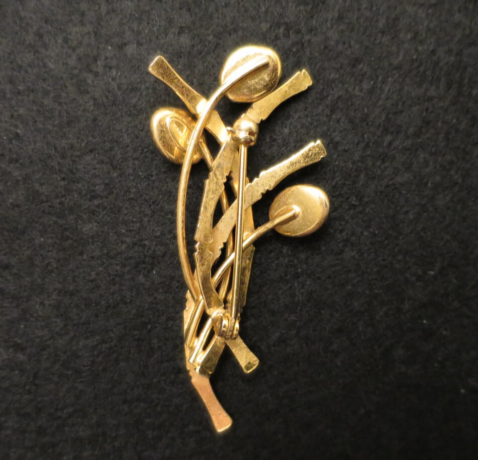 1950s Winard Bamboo Jade Brooch / Pin - 6