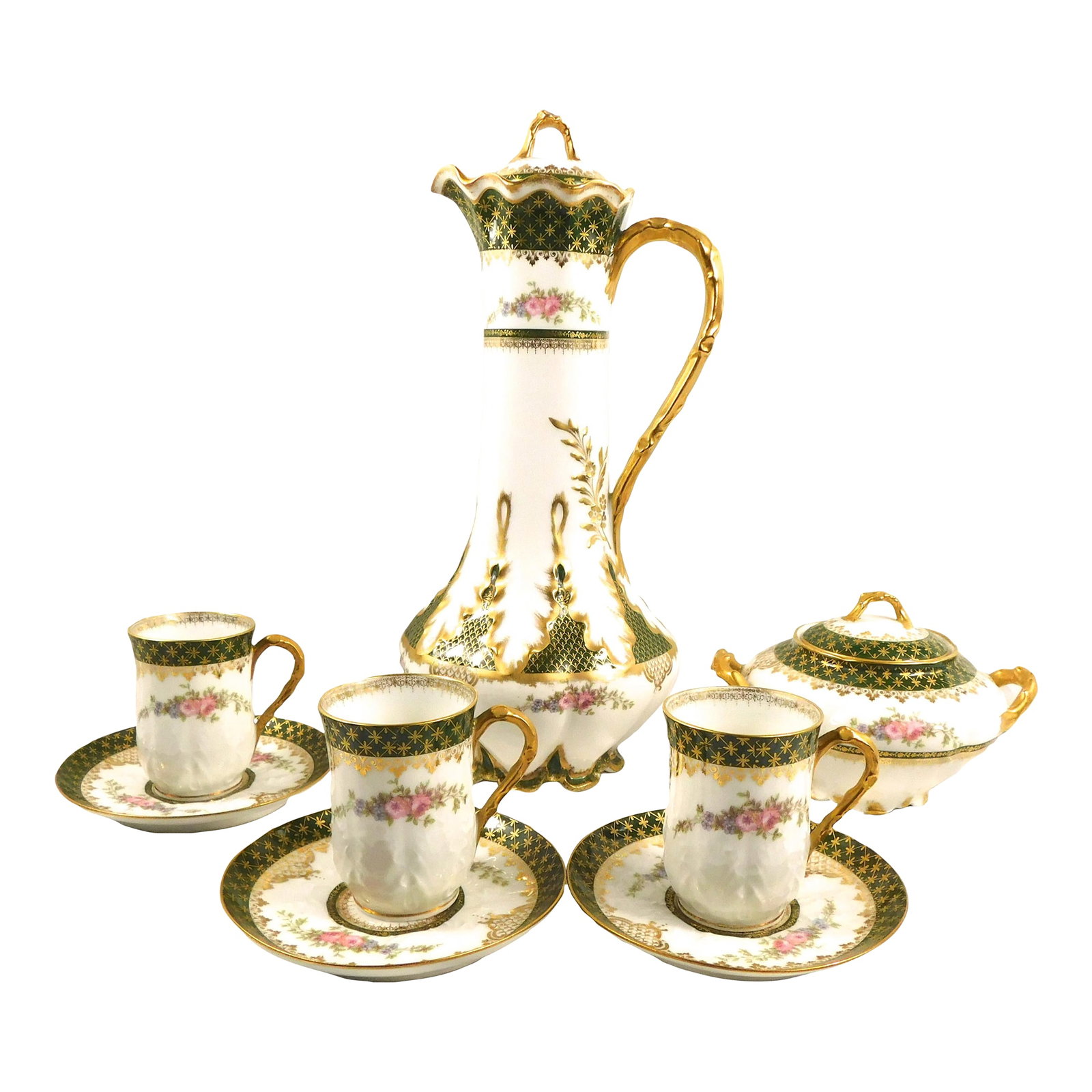 Gerard, Dufraisseix & Abbot Chcoolate Pot With Sugar Bowl and Cups (1 of 18)
