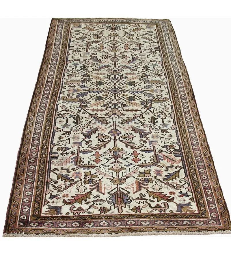 1970s Vintage Persian Heriz Runner Rug 3'2'' X 7'3'' - 2