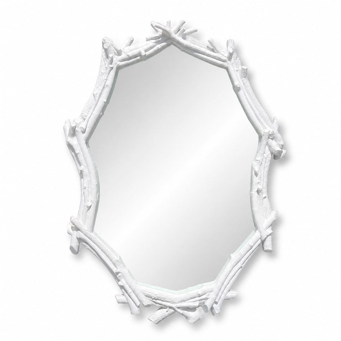 Rustic Lavender Plaster Faux Bois Tree Branch Frame Mirror (1 of 10)