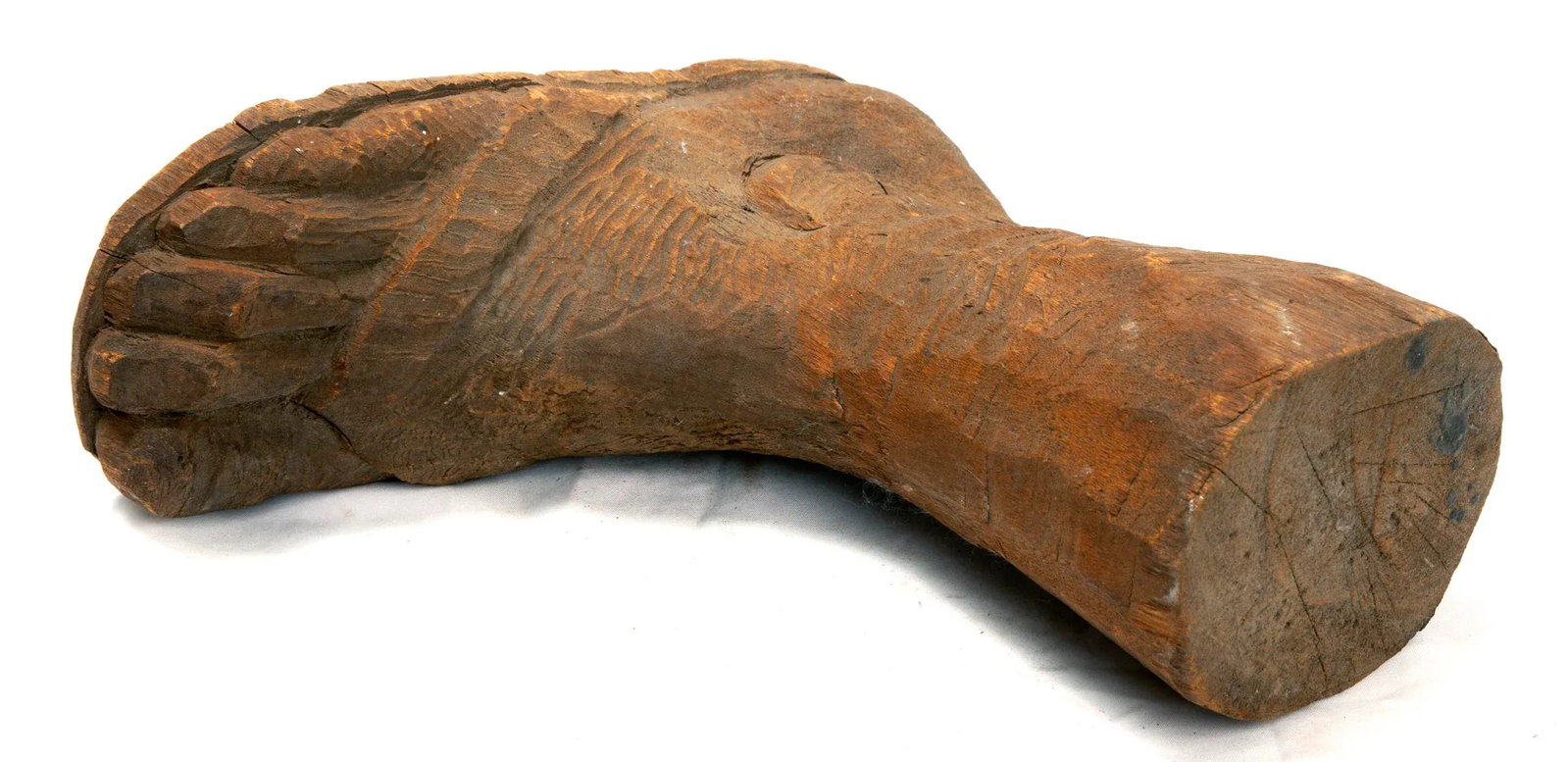 European Antique 19th Century Hand Carved Wooden Foot - 10