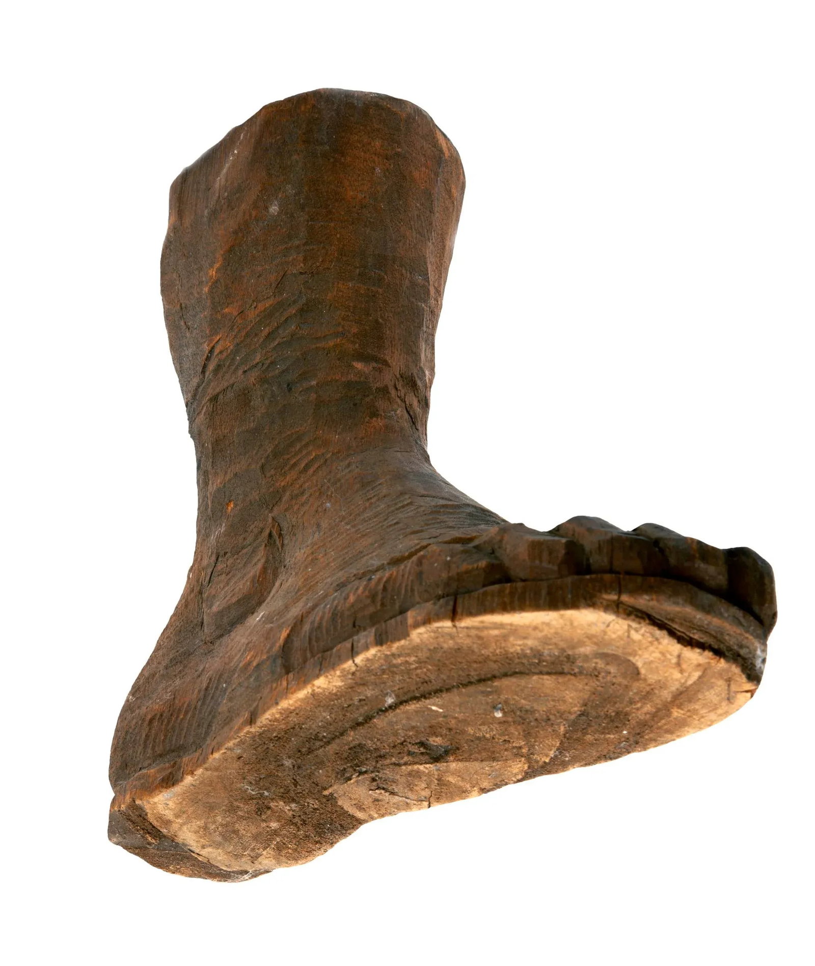 European Antique 19th Century Hand Carved Wooden Foot - 7