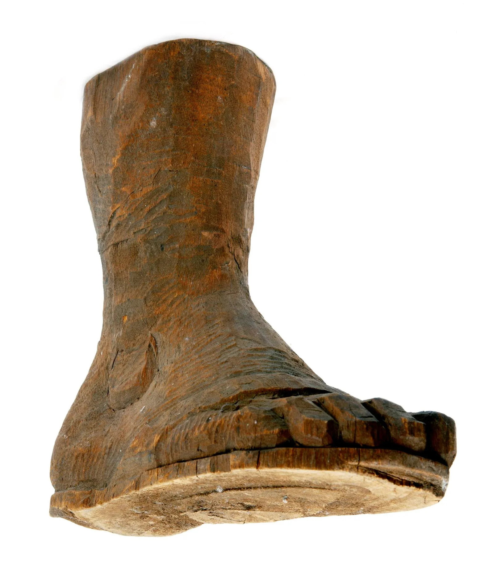 European Antique 19th Century Hand Carved Wooden Foot - 8