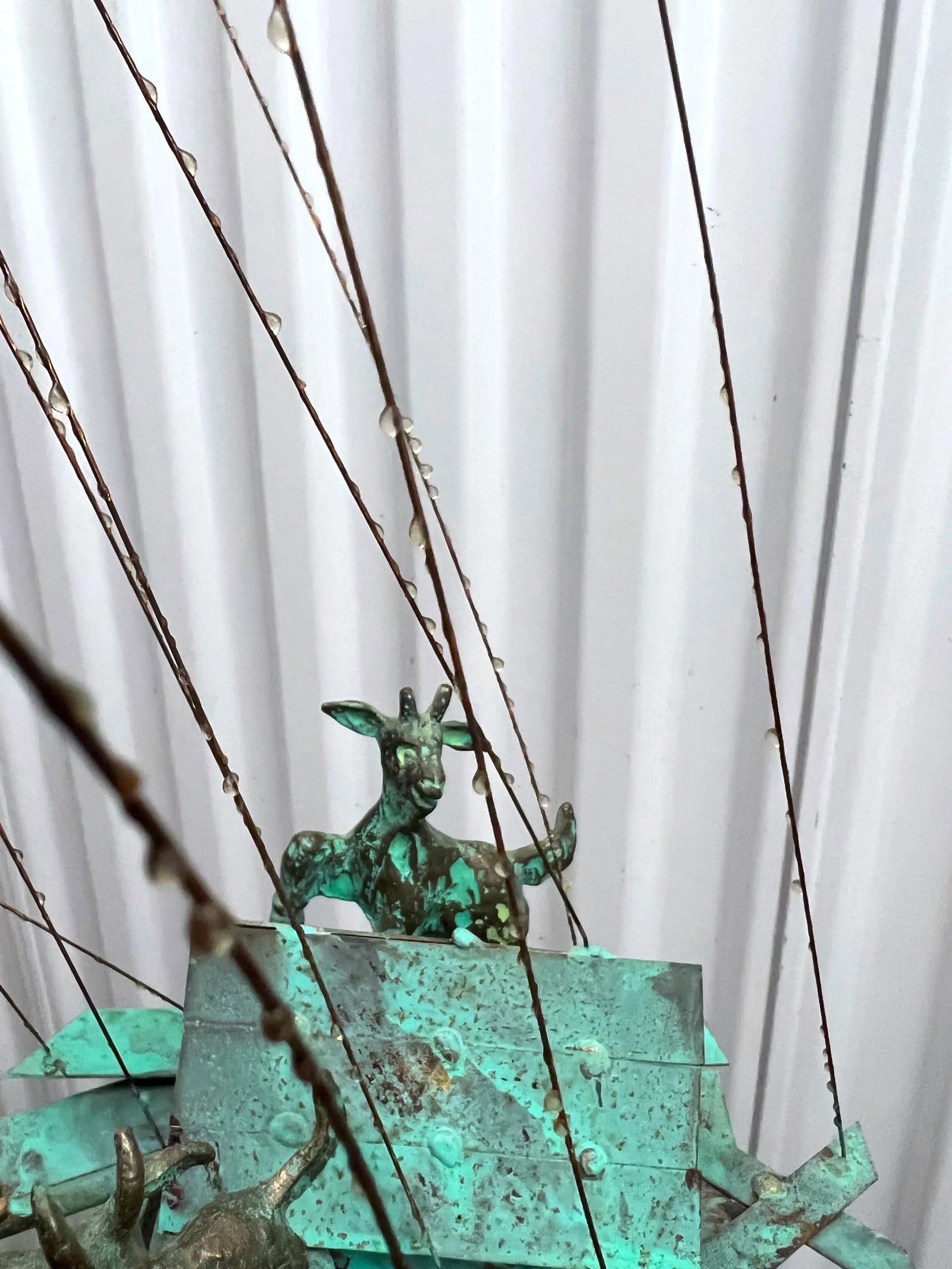 Mid 20th Century Bijan Signed Metal Art Ship With Man and Goats Sculpture - 6