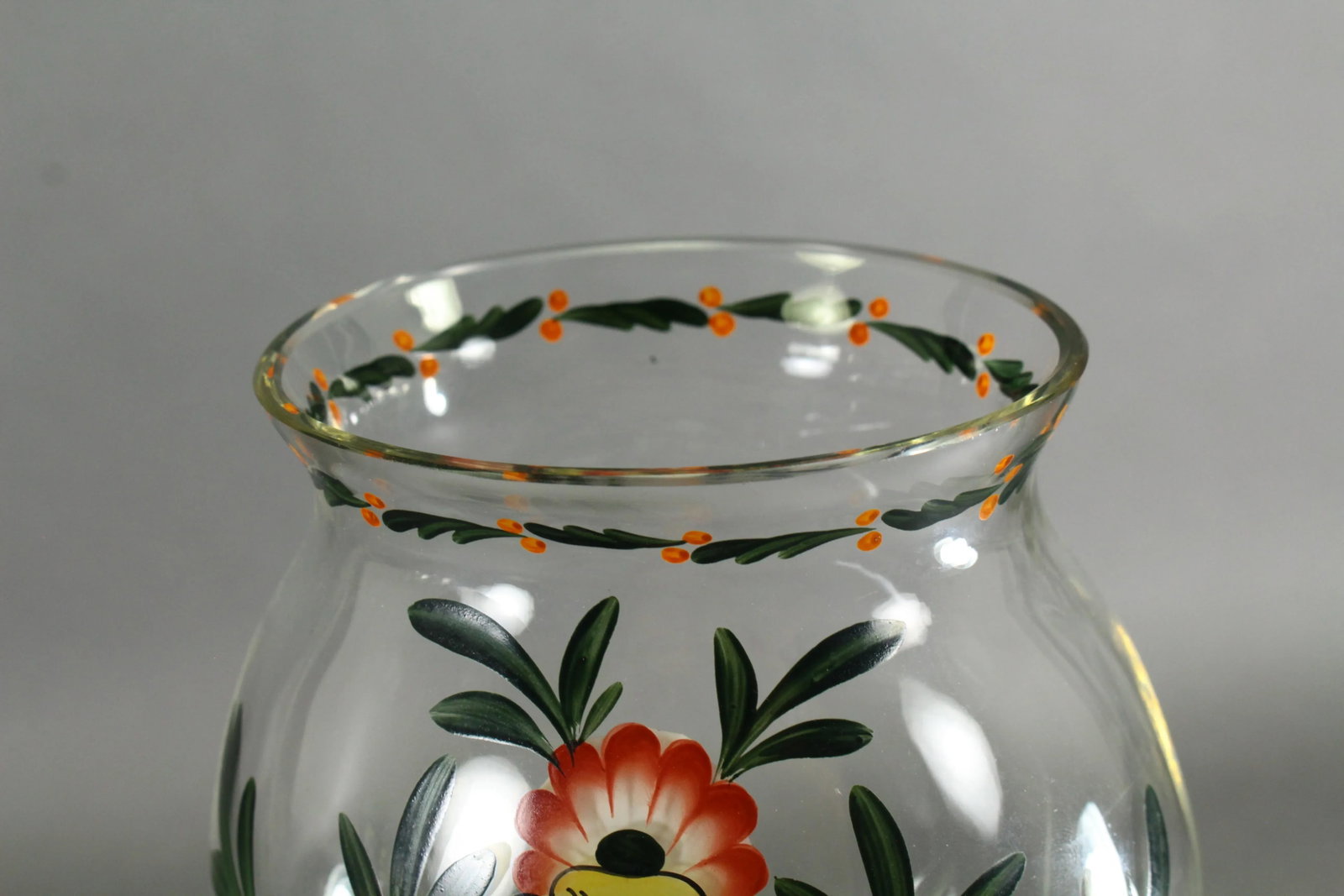 18th Century Vase Silesian Hand Blown Glass With Painted Portrait - 10