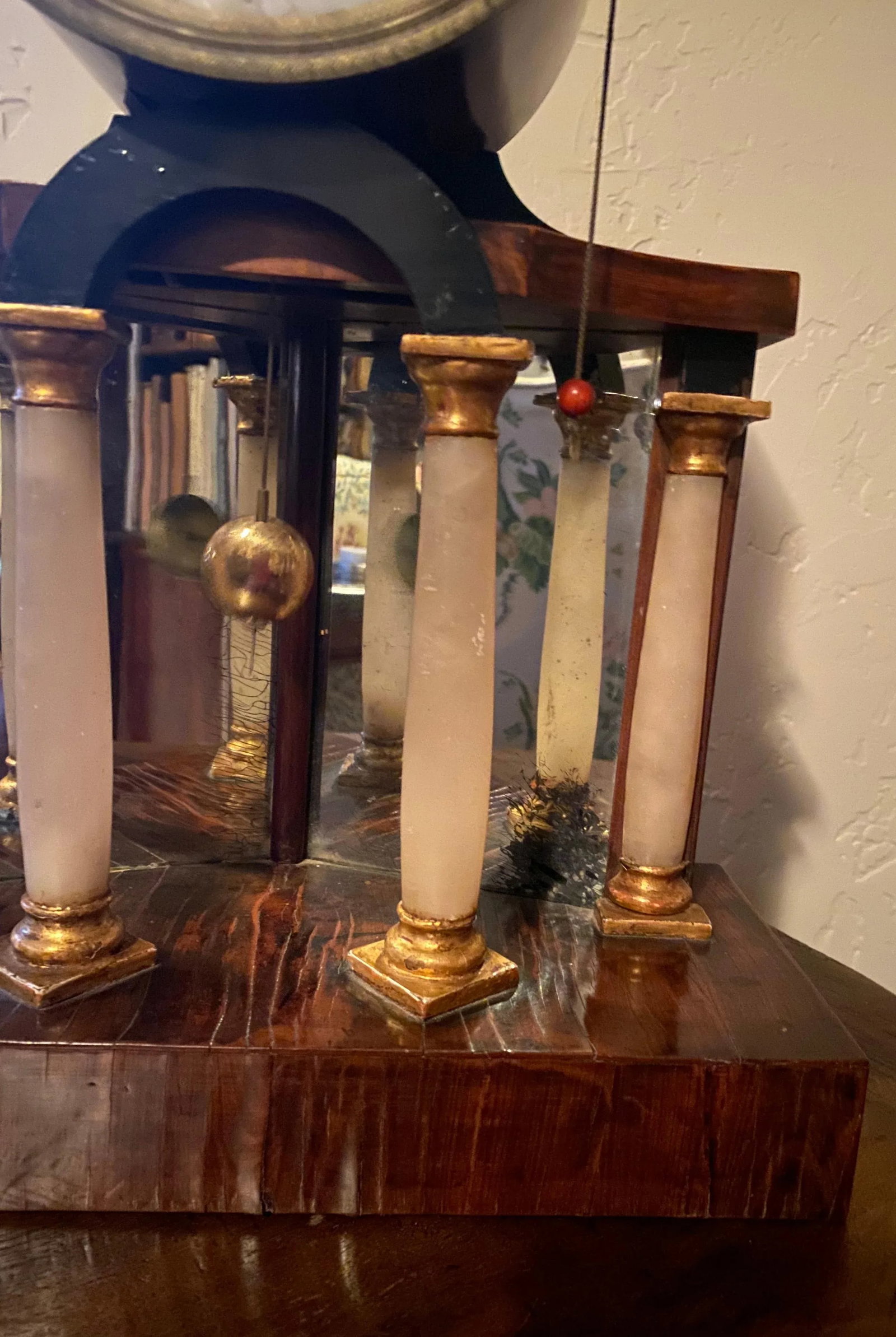 Austrian Biedermeier Clock, Alabaster Columns, Chimes - 10
