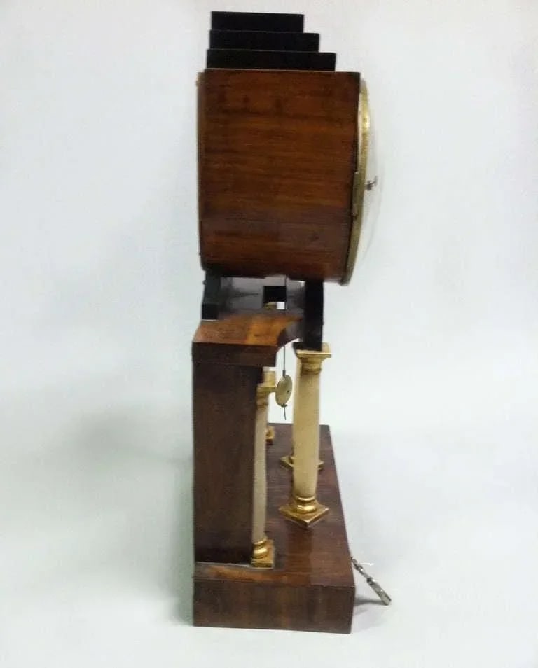 Austrian Biedermeier Clock, Alabaster Columns, Chimes - 5