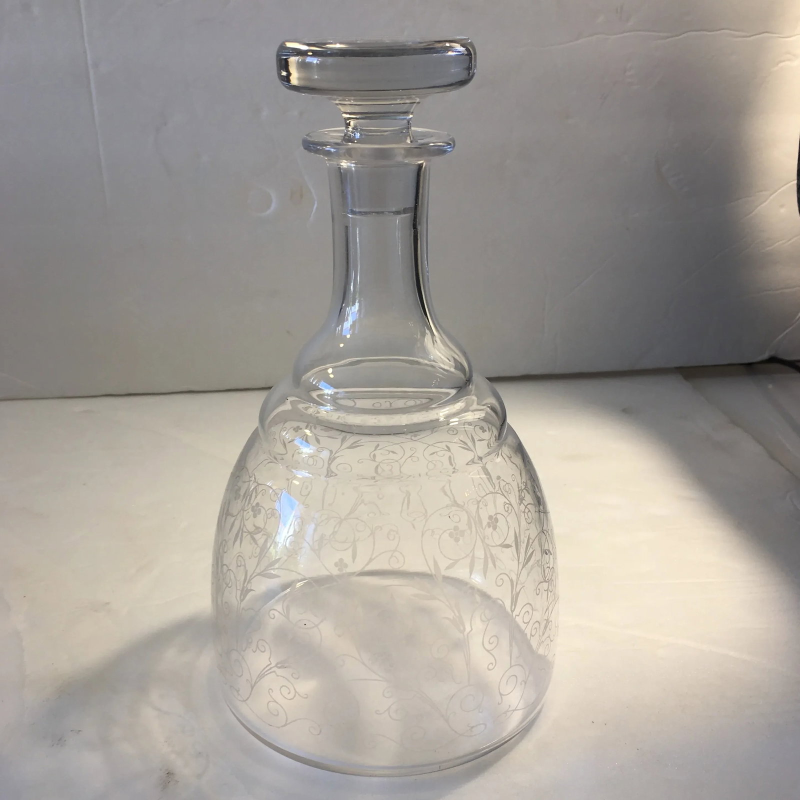 Baccarat Art Deco Engraved Crystal Carafe, Lulli, France Circa 1930s Signed - 11