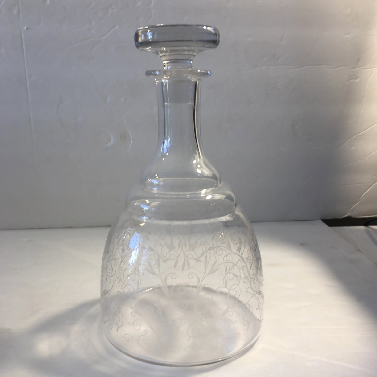 Baccarat Art Deco Engraved Crystal Carafe, Lulli, France Circa 1930s Signed - 4