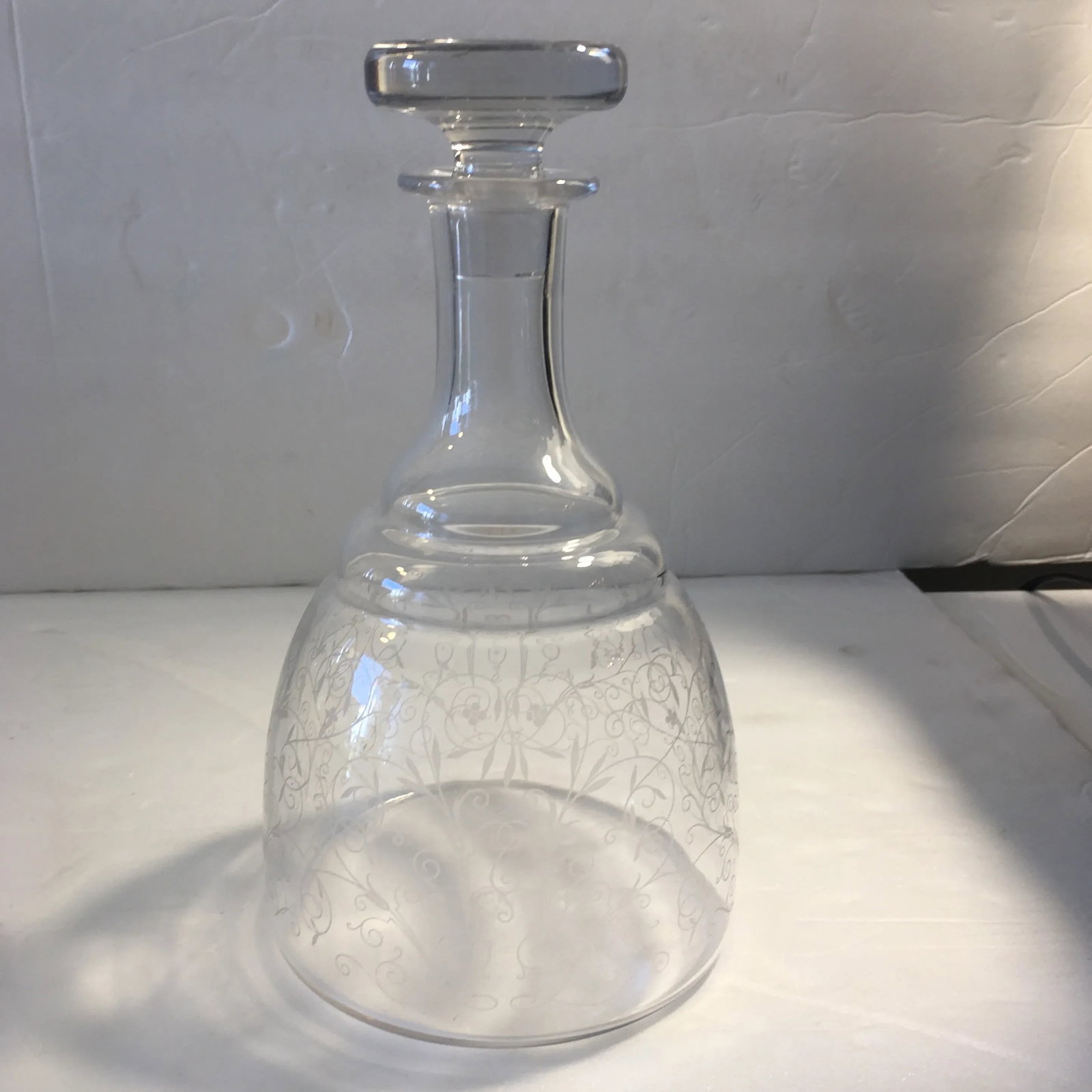 Baccarat Art Deco Engraved Crystal Carafe, Lulli, France Circa 1930s Signed - 5
