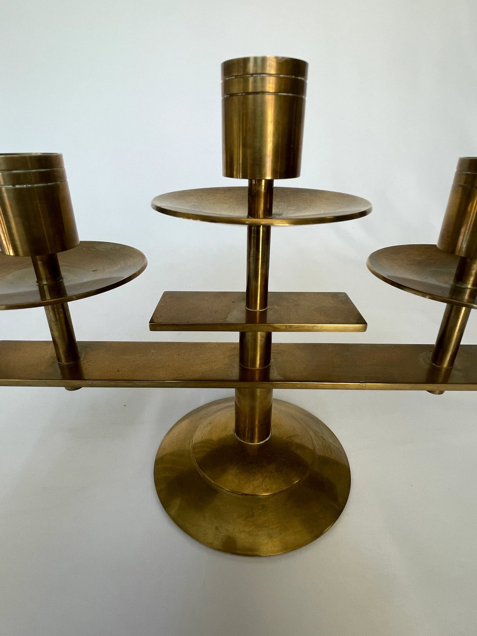 1960's Danish Modern Solid Brass Candelabra by Dantorp - 2