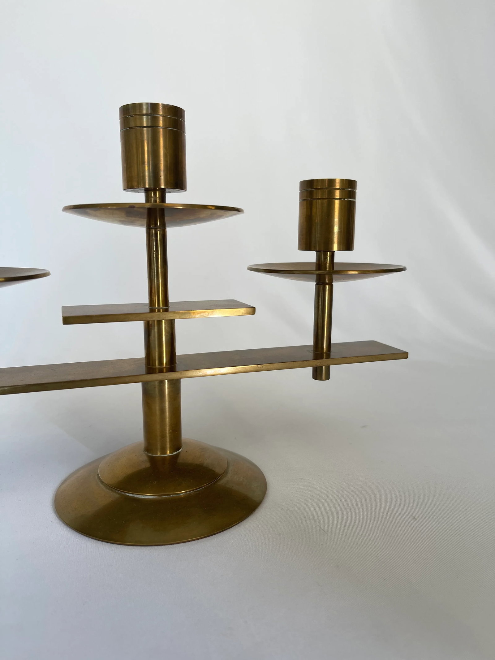 1960's Danish Modern Solid Brass Candelabra by Dantorp - 7