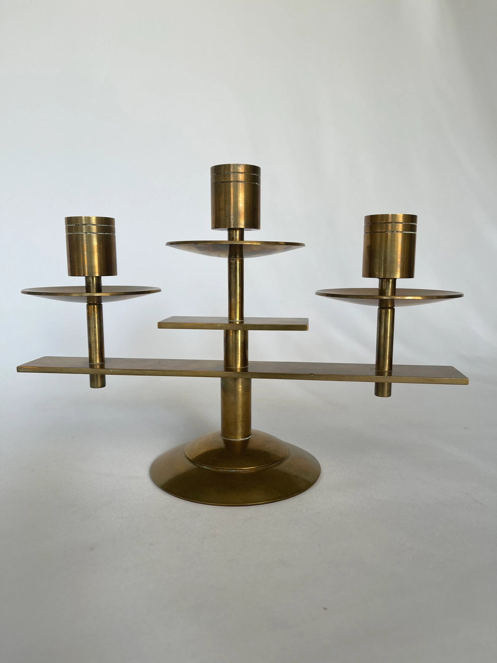 1960's Danish Modern Solid Brass Candelabra by Dantorp - 9
