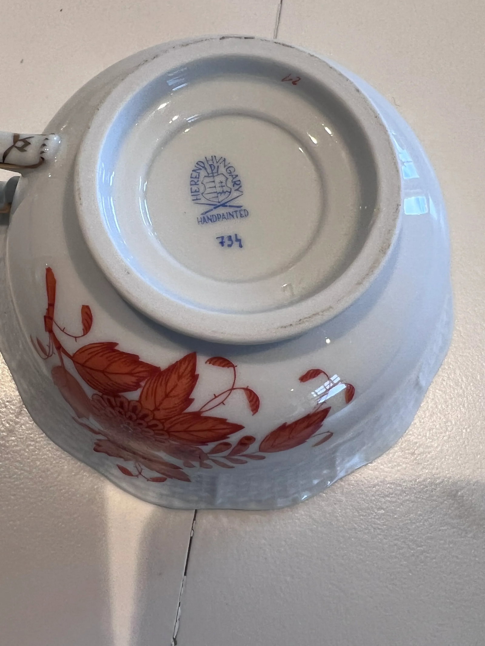 1970s Herend Chinese Bouquet Rust Coffee Set- 32 Pieces - 4