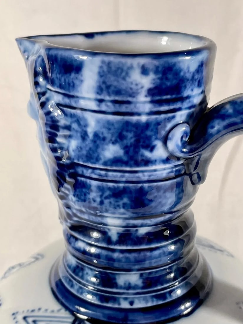 Antique German Kpm Porcelain Lidded Bartmann Jug Tankard. - 11