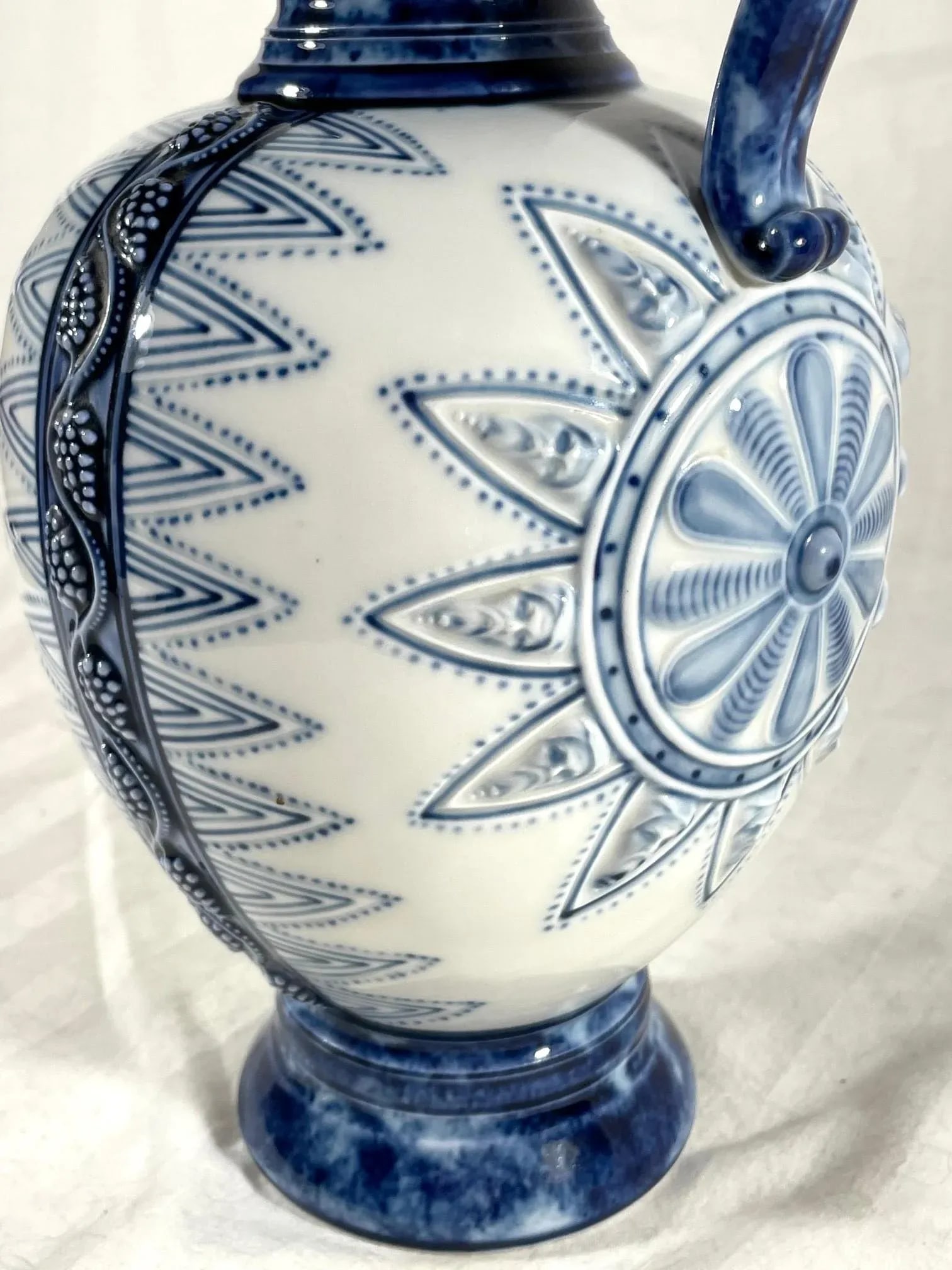 Antique German Kpm Porcelain Lidded Bartmann Jug Tankard. - 12