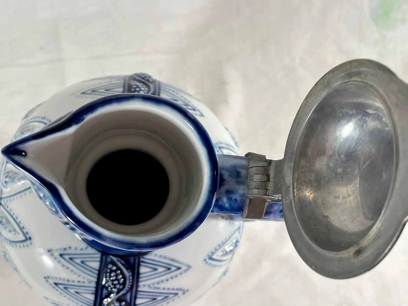 Antique German Kpm Porcelain Lidded Bartmann Jug Tankard. - 3