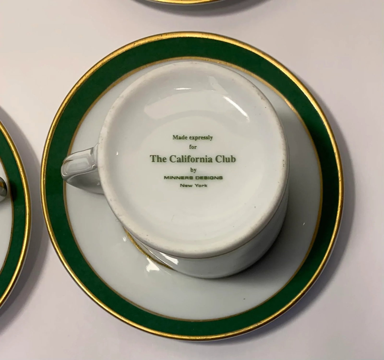 1980s American Porcelain Demitasse Cups and Saucers, Woodmere of New Castle Pennsylvania- 20 Pieces - 6