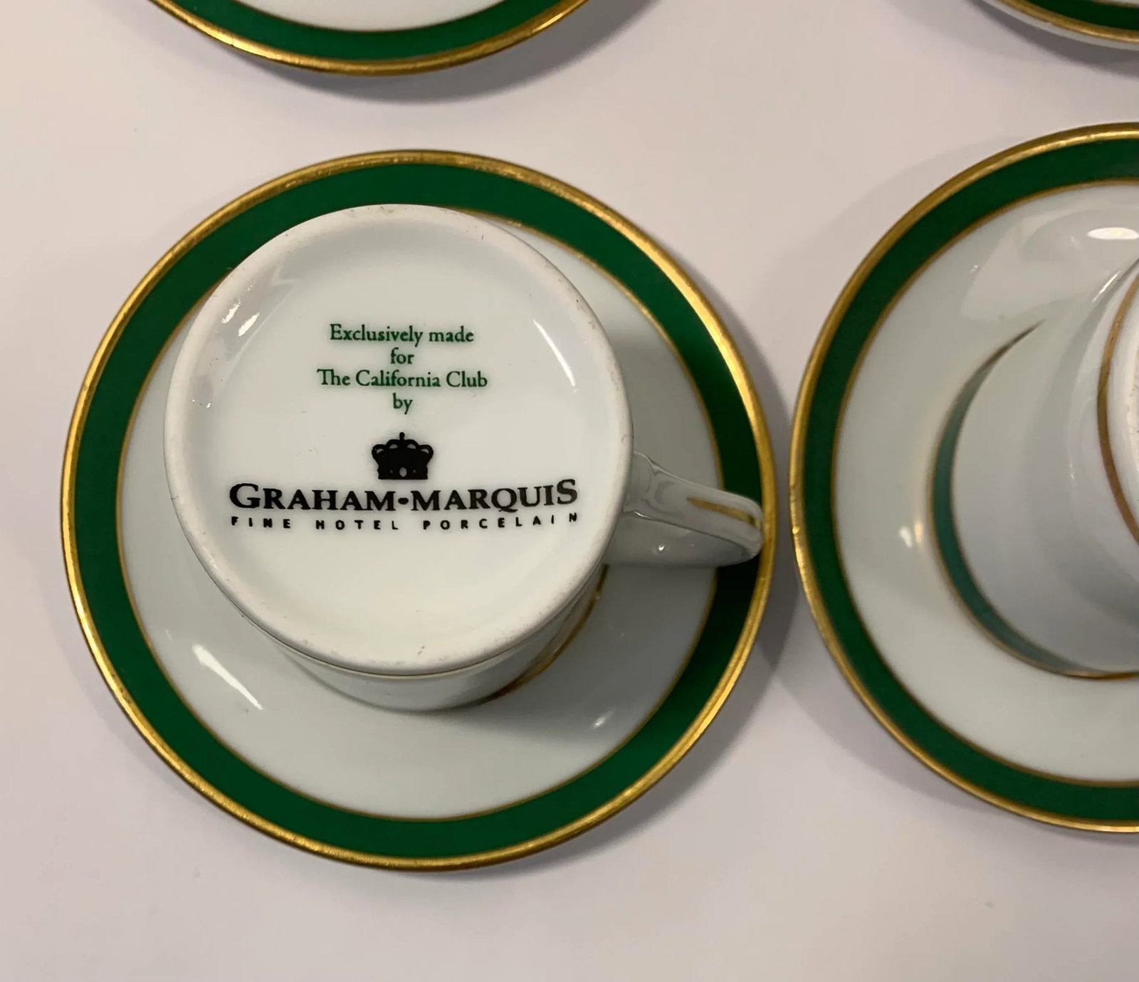 1980s American Porcelain Demitasse Cups and Saucers, Woodmere of New Castle Pennsylvania- 20 Pieces - 7
