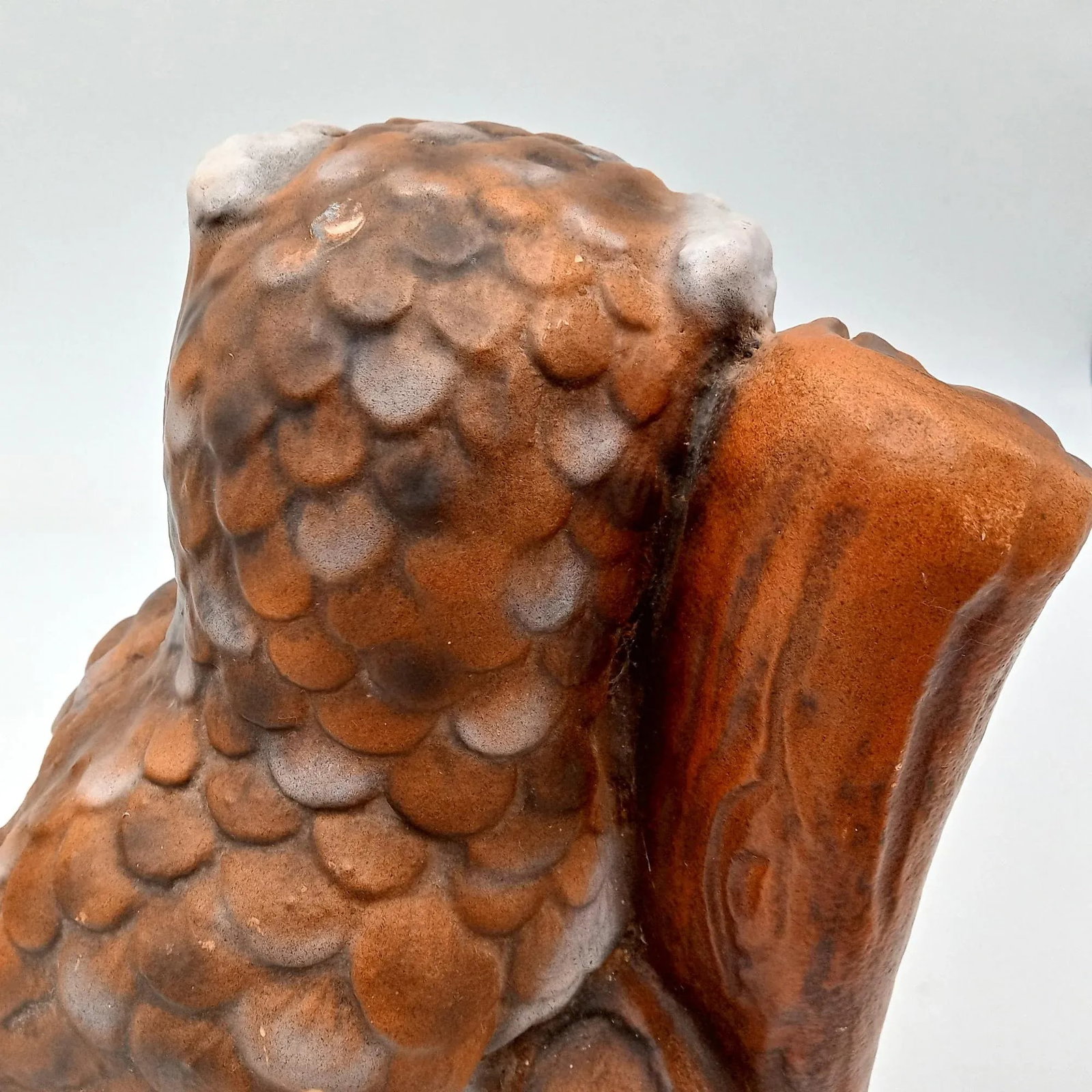 Large Owl and Baby Tree Limb Yard Art Cement Sculpture - 10