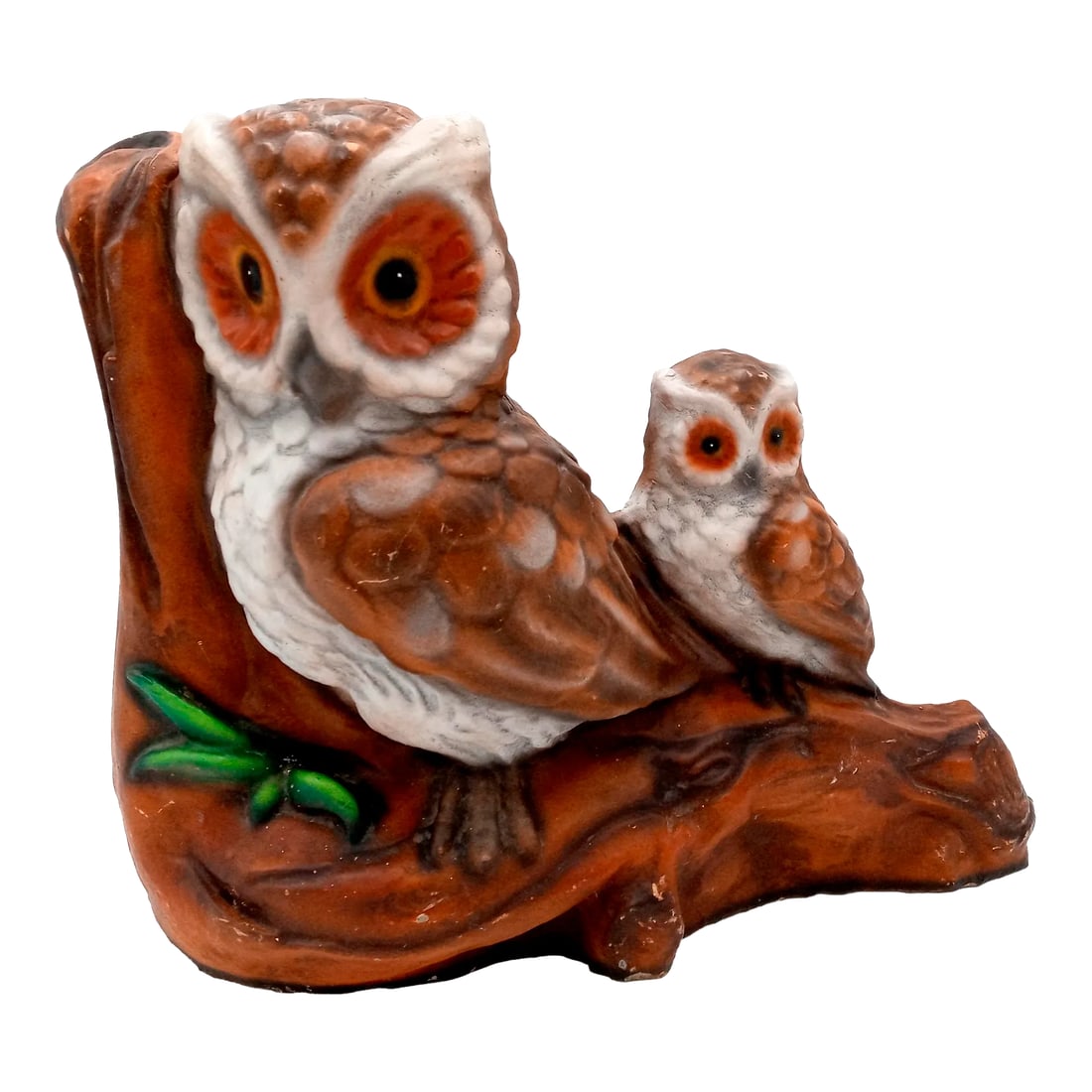 Large Owl and Baby Tree Limb Yard Art Cement Sculpture: Large Owl And Baby Cement Sculpture Tree Limb Yard Art 16 Inch Vintage Statue Concrete Heavy -Measures about 12" tall x 7" front to back x 16" wide -Heavy. Weighs about 26 pounds -Good condition for