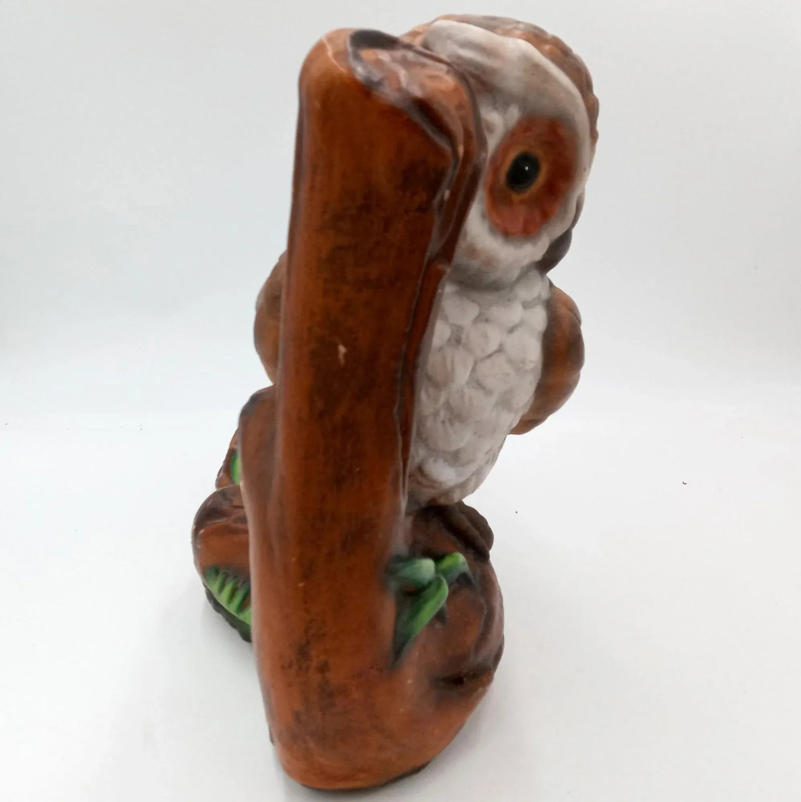 Large Owl and Baby Tree Limb Yard Art Cement Sculpture - 8
